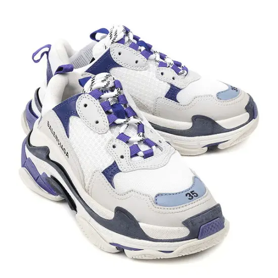 Alternative view of Giày Balenciaga Wmns Triple S Trainer 'White Navy Purple' 541641-W09OF-9095