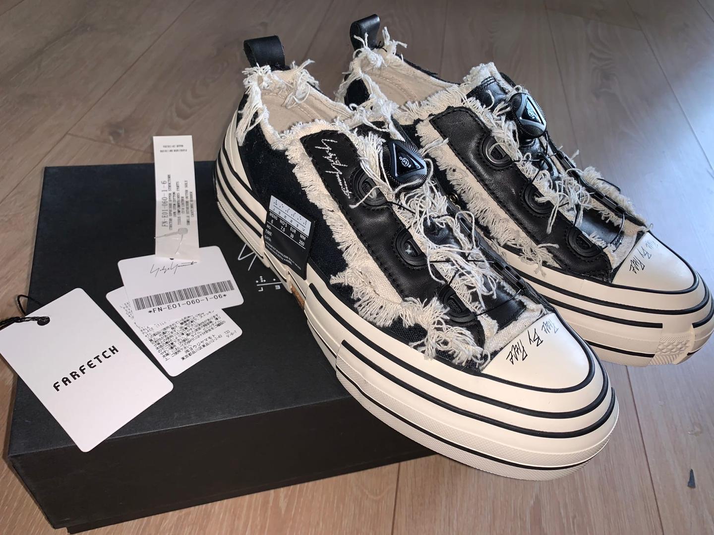 Giày VESSEL x Yohji Yamamoto Wmns Patchwork Platform Low 'Black White' FN E01 060 - Ảnh 2