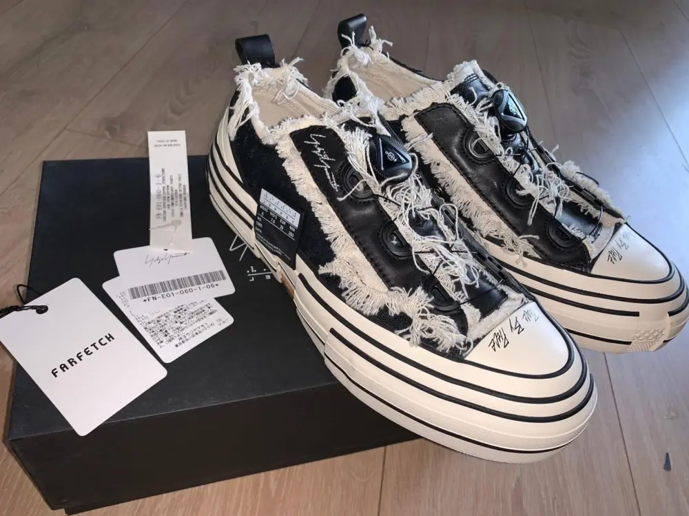 Alternative view of Giày VESSEL x Yohji Yamamoto Wmns Patchwork Platform Low 'Black White' FN E01 060