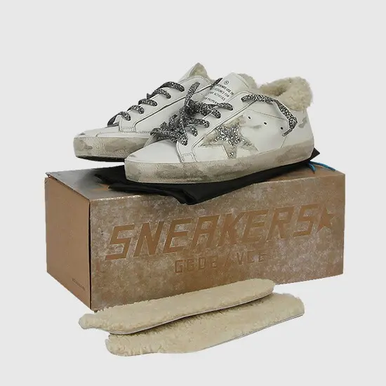 Giày Golden Goose Superstar White and Lambskin G35WS590-P90 - Ảnh 5