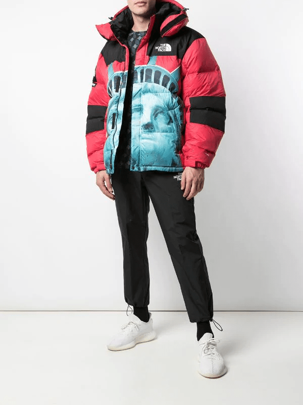 Áo Supreme TNF Liberty Statue Nuptse Jacket 'Red' - Ảnh 5