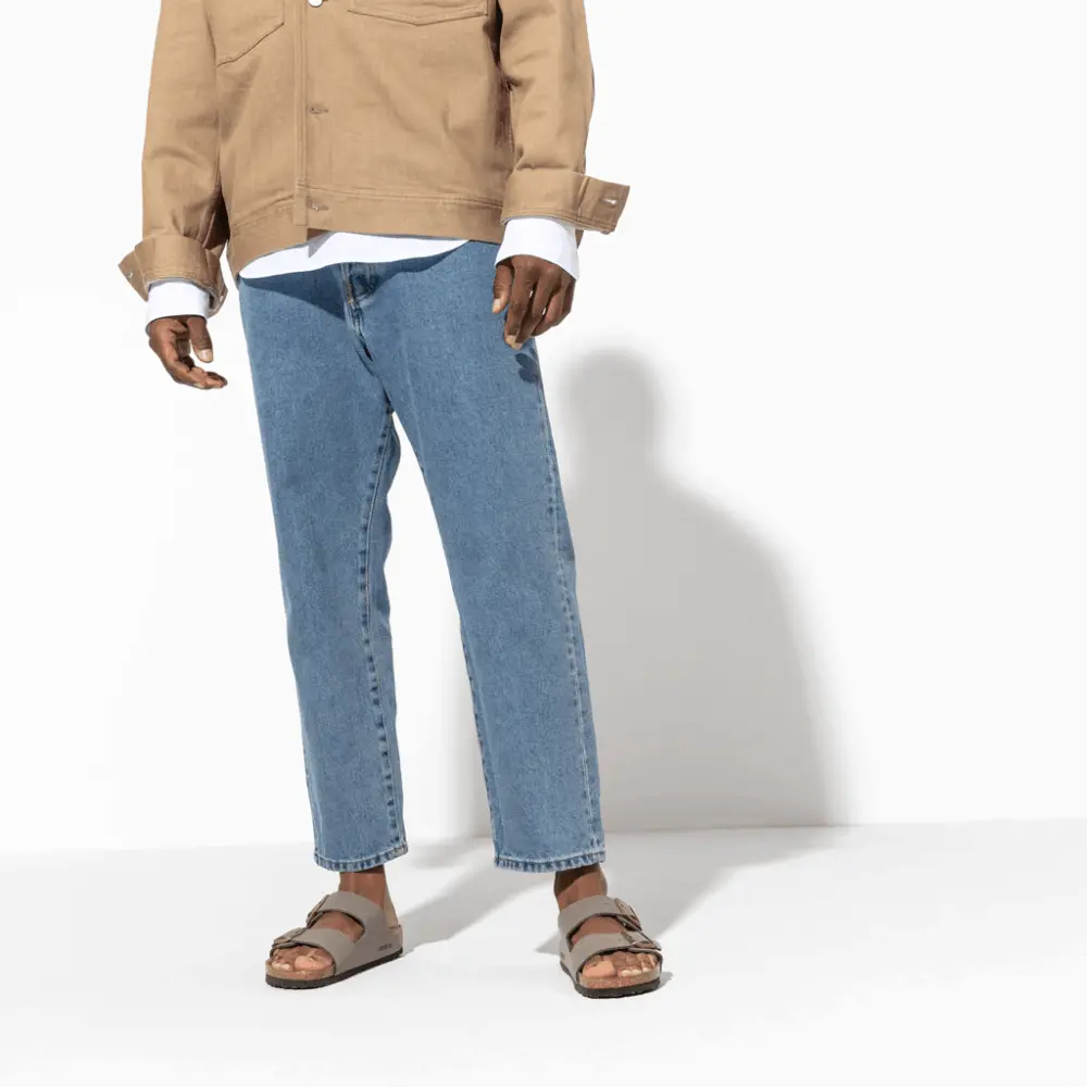 Alternative view of Dép Birkenstock Arizona Nubuck Stone 'Narrow Fit' 151213