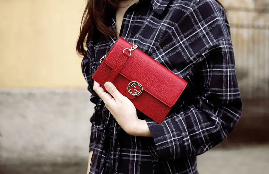 Alternative view of Túi Gucci Leather GG Chain Shoulder Bag Messenger Bag Red 510314 CAO0G 6420