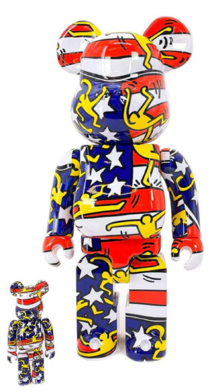 Mô Hình Keith Haring Be@rbrick 100% & 400% 'American Flag' 154DC-KHF