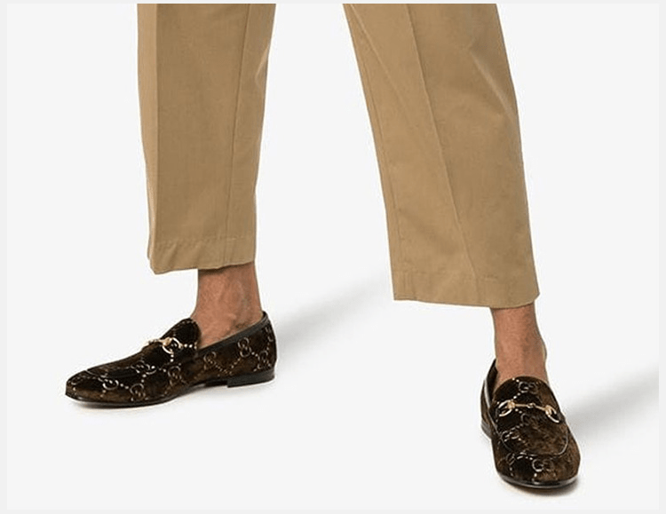 Giày Gucci GG Loafers Horsebit Brown Velvet 430088-9JT80-2091 - Ảnh 5