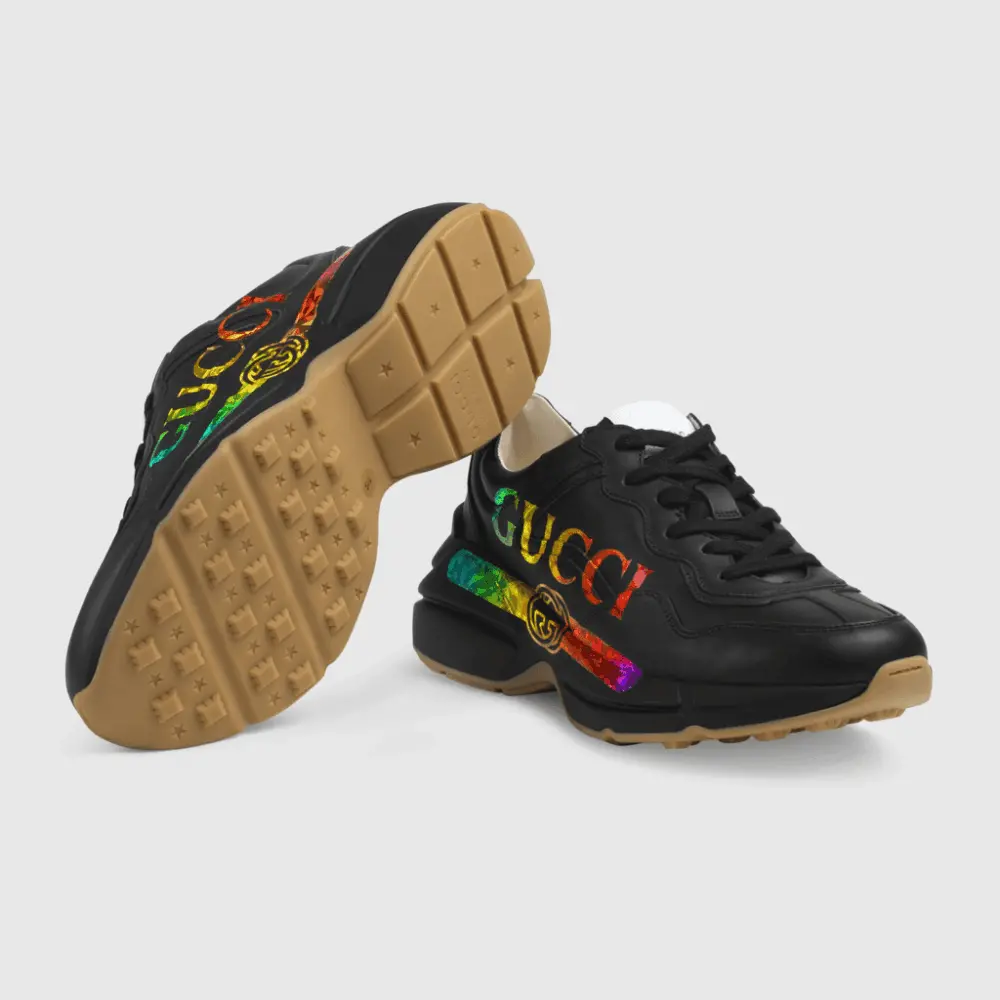 Giày Gucci Wmns Rhyton 'Iridescent Logo' 553608-DRW00-1000 - Ảnh 4