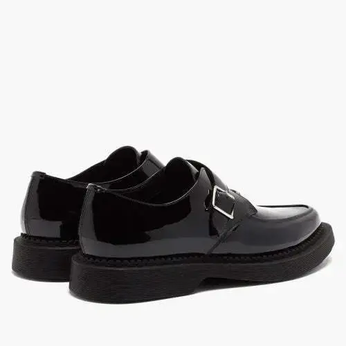 Giày Saint Laurent Teddy Monkstraps In Patent Leather 'Black' 6688941TV001000 - Ảnh 4