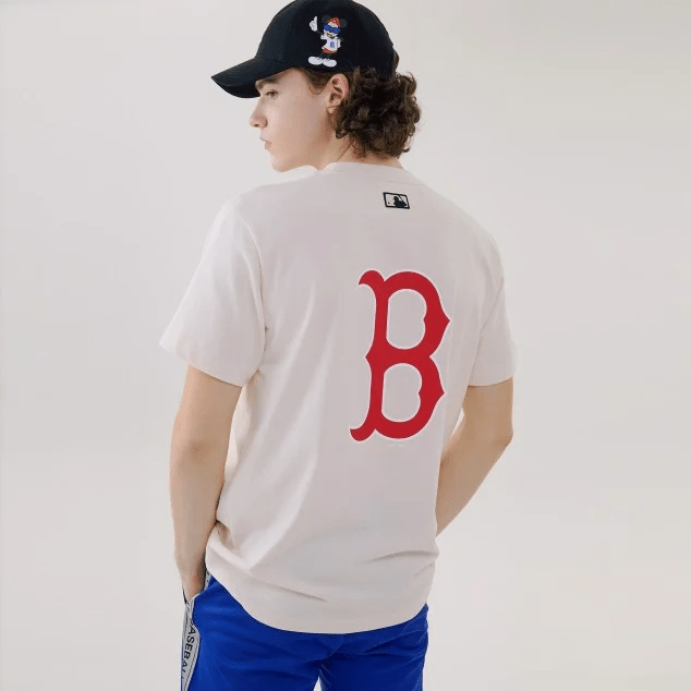 Áo MLB X Disney Action Short Sleeve Boston Red Sox Ivory 31TSK2031-43L - Ảnh 5