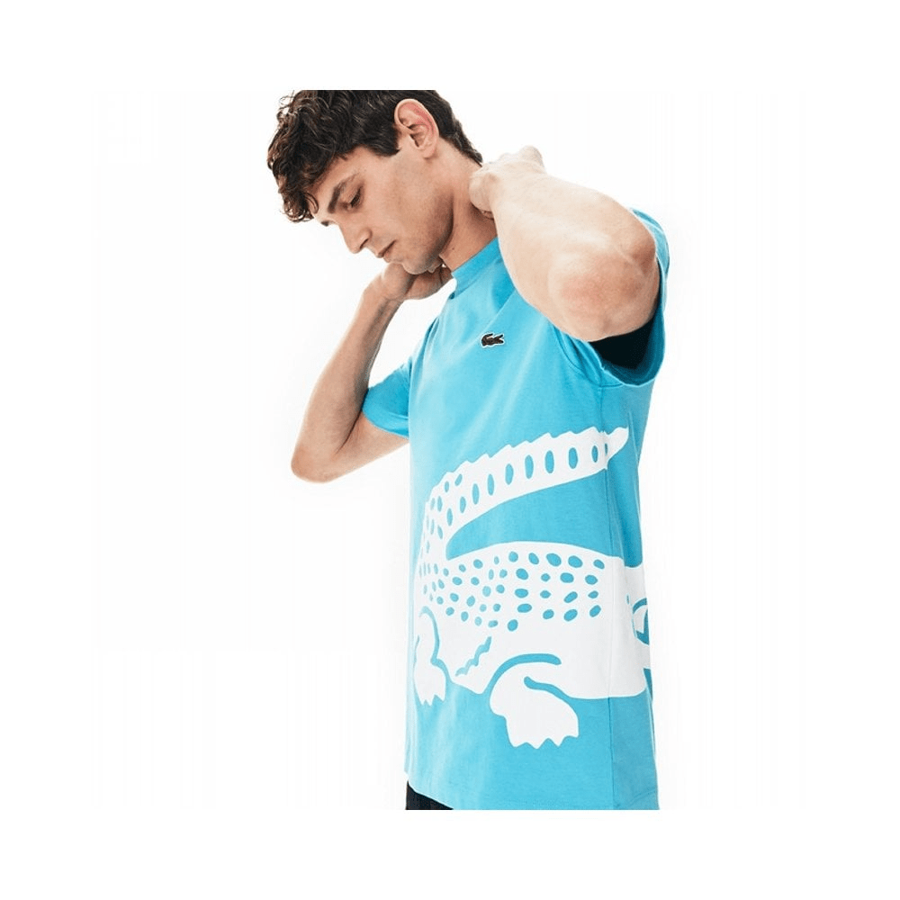 Áo Lacoste Oversized Print T-Shirt Blue TH5139 - Ảnh 3
