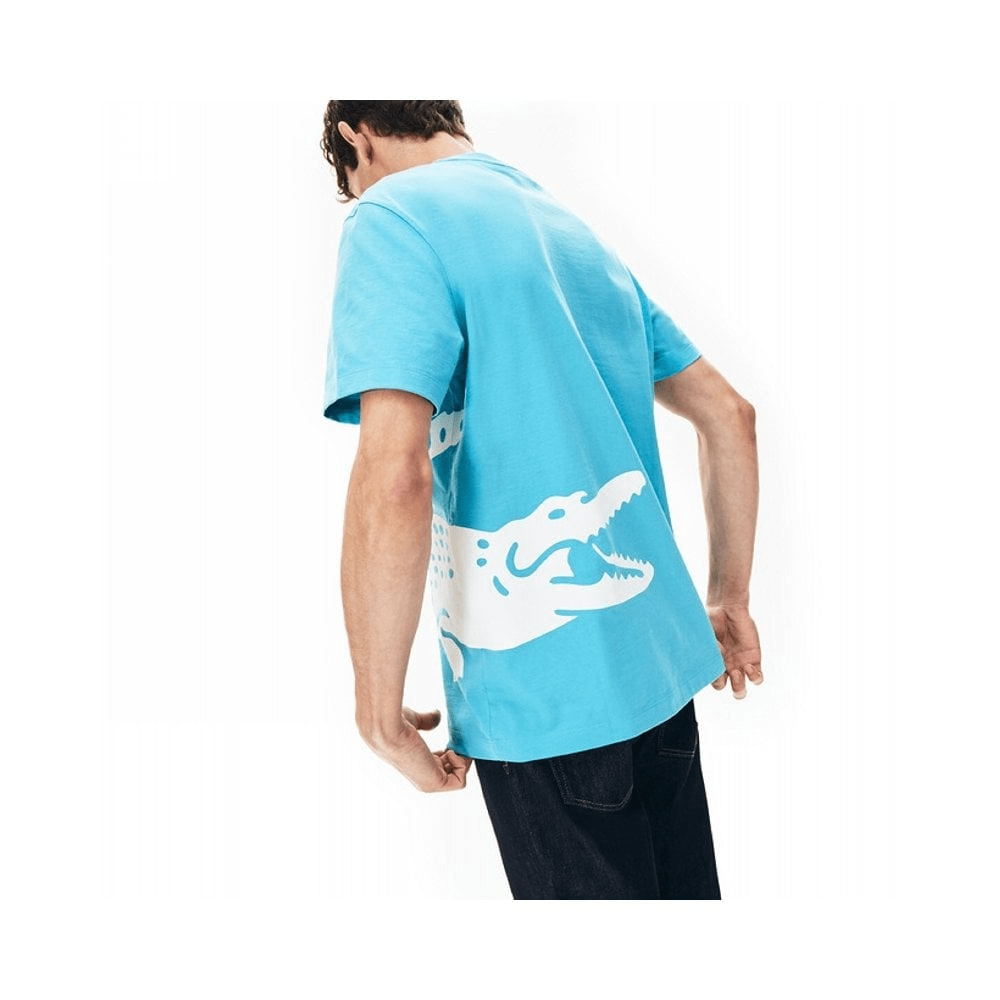 Áo Lacoste Oversized Print T-Shirt Blue TH5139 - Ảnh 4