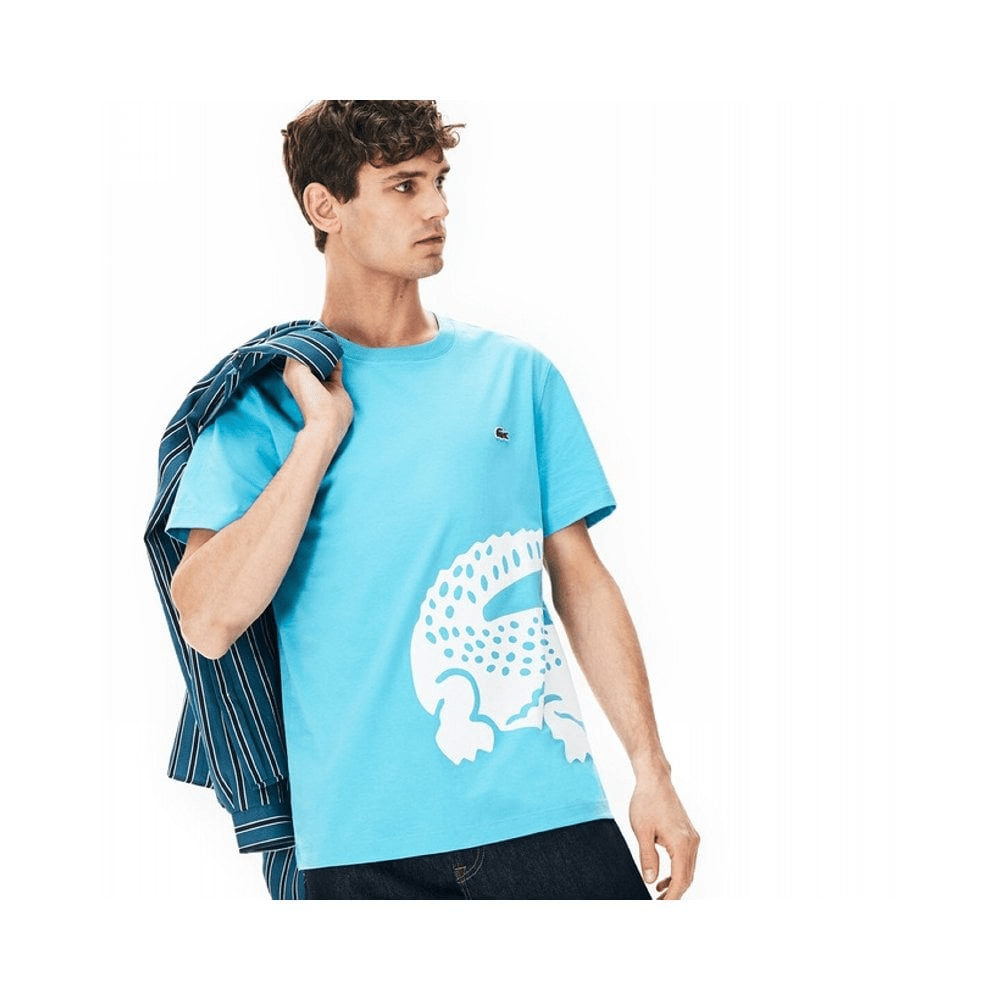 Áo Lacoste Oversized Print T-Shirt Blue TH5139 - Ảnh 2
