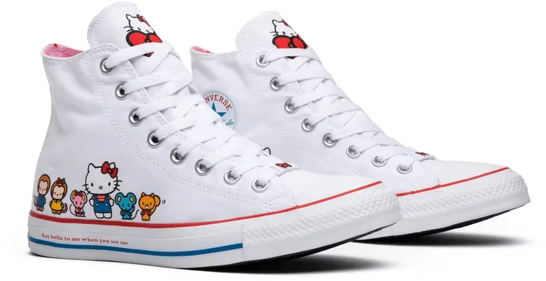 Giày Converse Hello Kitty x Chuck Taylor All Star Canvas Hi 'White' 162944C - Ảnh 5