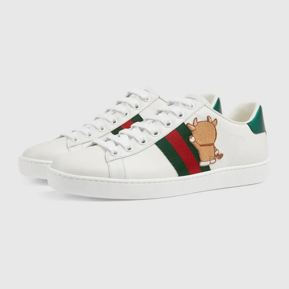 Alternative view of Giày Doraemon x Gucci Wmns Ace 'Ivory Devil Patch' 655031-0FIU0-9091