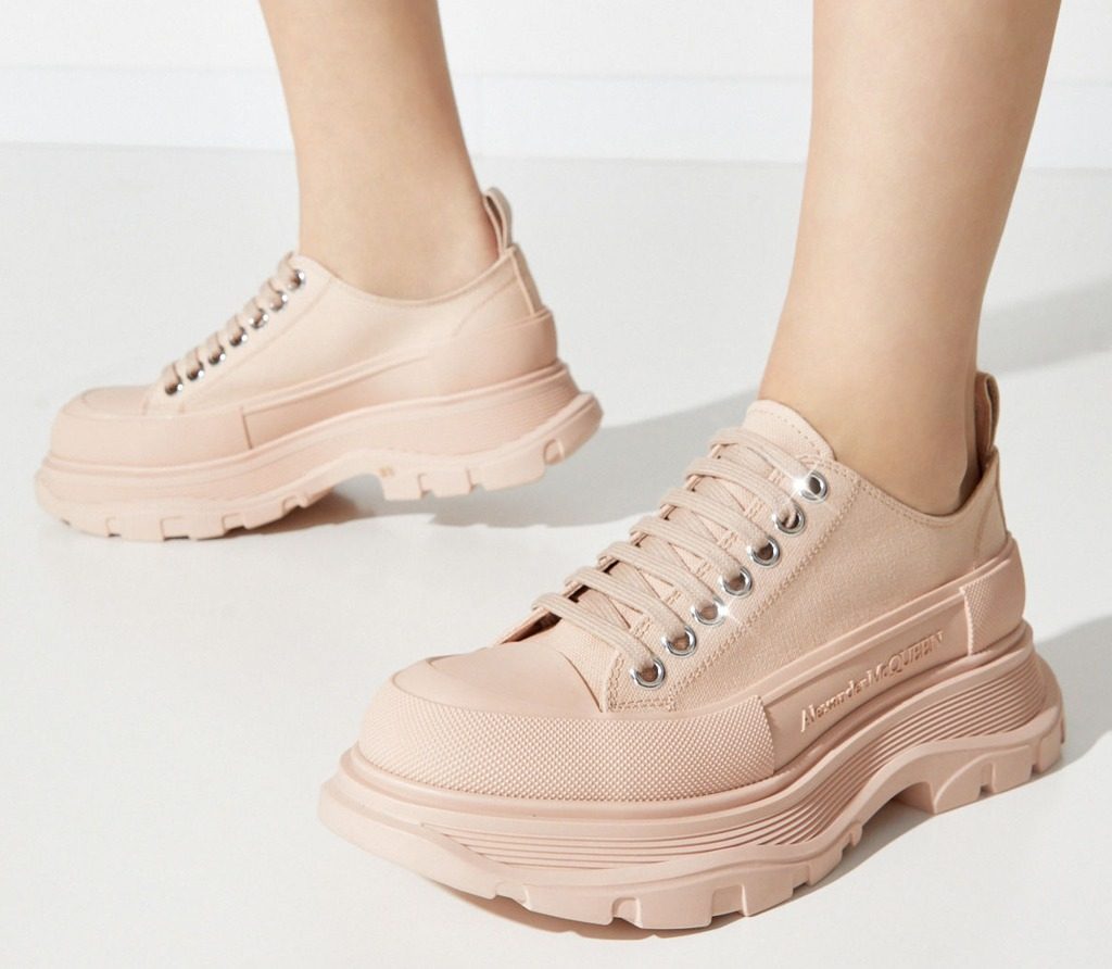 Giày Alexander McQueen Canvas Tread Slick Low Pink 611705-W4MV2-6827 - Ảnh 5