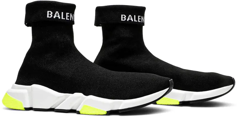 Giày Balenciaga Speed Trainer Cuffed 'Black Yellow' 534379-W1GV0-1006 - Ảnh 4