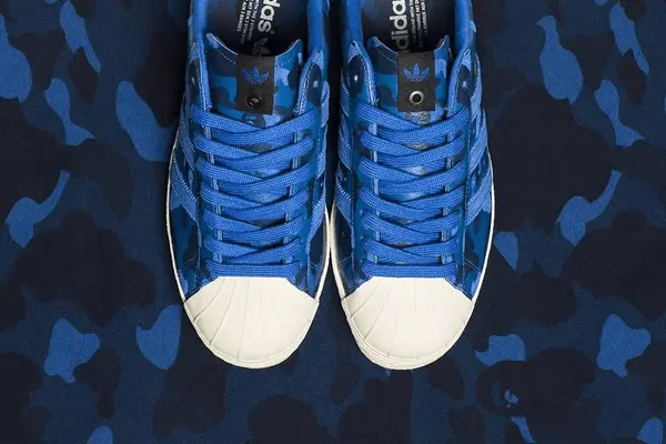 Giày Adidas Superstar 80s 'Undefeated Bape Blue Camo' S74775 - Ảnh 6