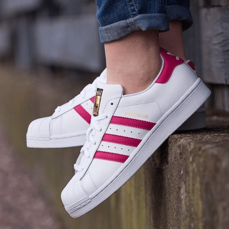 Giày Adidas Superstar J 'White Pink Buzz' B23644 - Ảnh 3