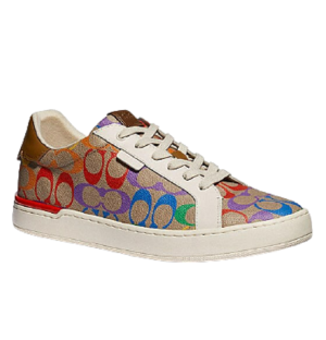 Alternative view of Giày Coach Lowline Low Top Sneaker In Rainbow Signature Canvas G5161-TAM