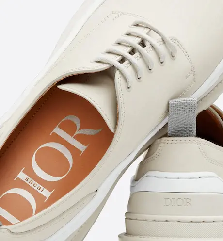Giày Dior And Sacai Derby Shoe Cream Nubuck Calfskin 3DE332ZHO-H060 - Ảnh 5