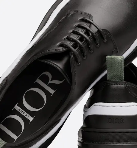 Giày Dior and Sacai Derby Shore Black Smooth Calfskin 3DE332ZMP-H900 - Ảnh 5