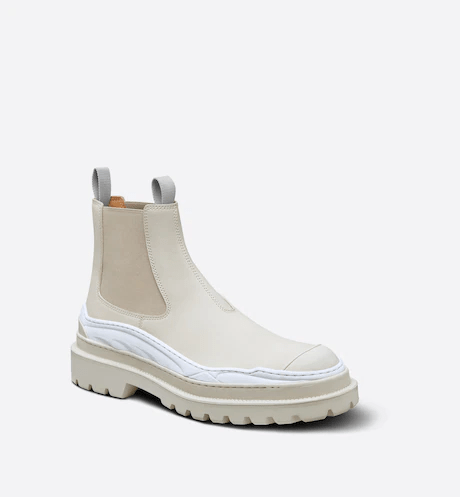 Giày Dior And Sacai Chelsea Boot Cream Nubuck Calfskin 3BO278ZHO-H060 - Ảnh 2
