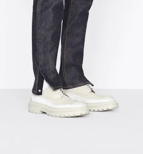 Giày Dior And Sacai Derby Shoe Cream Nubuck Calfskin 3DE332ZHO-H060 - Ảnh 6
