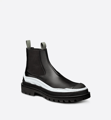 Giày Dior And Sacai Chelsea Boot Black Smooth Calfskin 3BO278ZM-900 - Ảnh 2