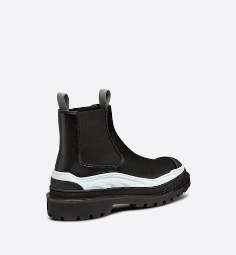 Giày Dior And Sacai Chelsea Boot Black Smooth Calfskin 3BO278ZM-900 - Ảnh 3