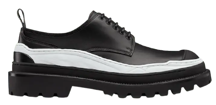 Giày Dior and Sacai Derby Shore Black Smooth Calfskin 3DE332ZMP-H900