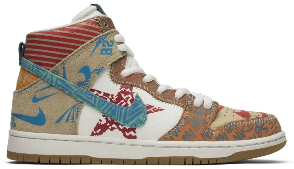 Giày Nike Thomas Campbell x SB Dunk High 'What The'  918321-381