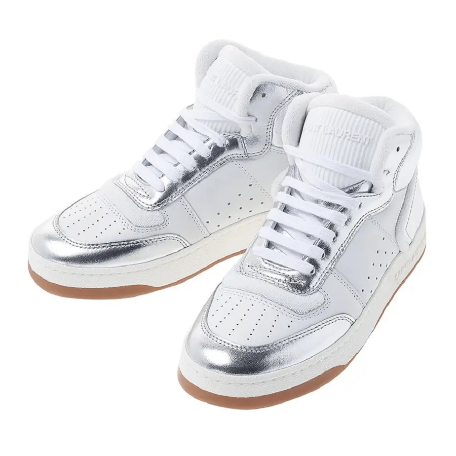 Alternative view of Giày Saint Laurent SL/80 Mid-top 'Silver' 713655AAAWS1047