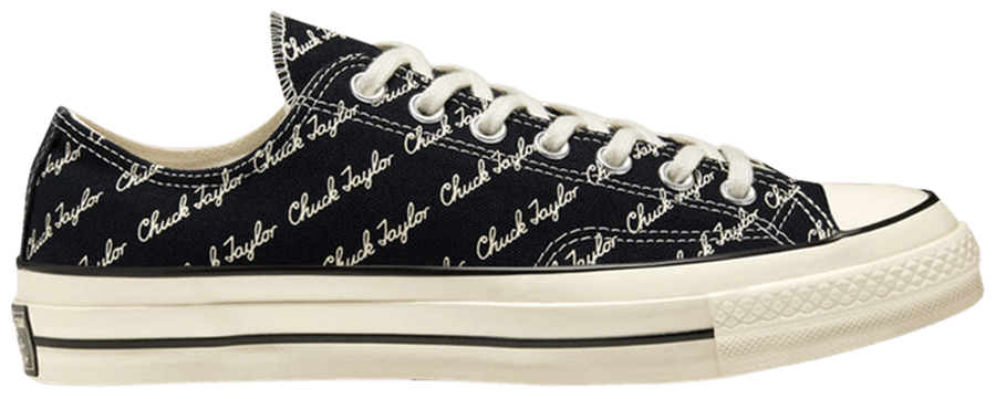 Giày Converse Chuck 70 Low 'Scripted Signature Print Black Egret' 167698C