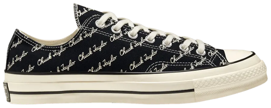 Giày Converse Chuck 70 Low 'Scripted Signature Print Black Egret' 167698C