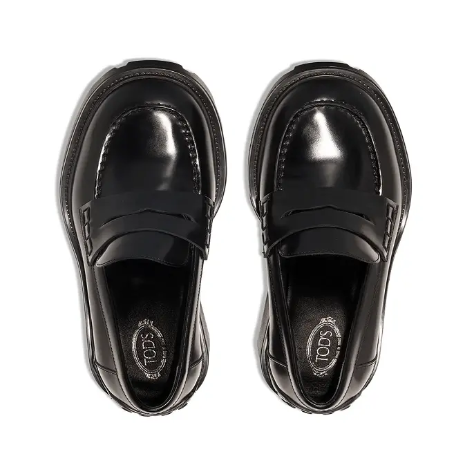 Giày Tod’s Heeled Leather Penny Loafers XXW08D0EW80SHAB999 - Ảnh 6