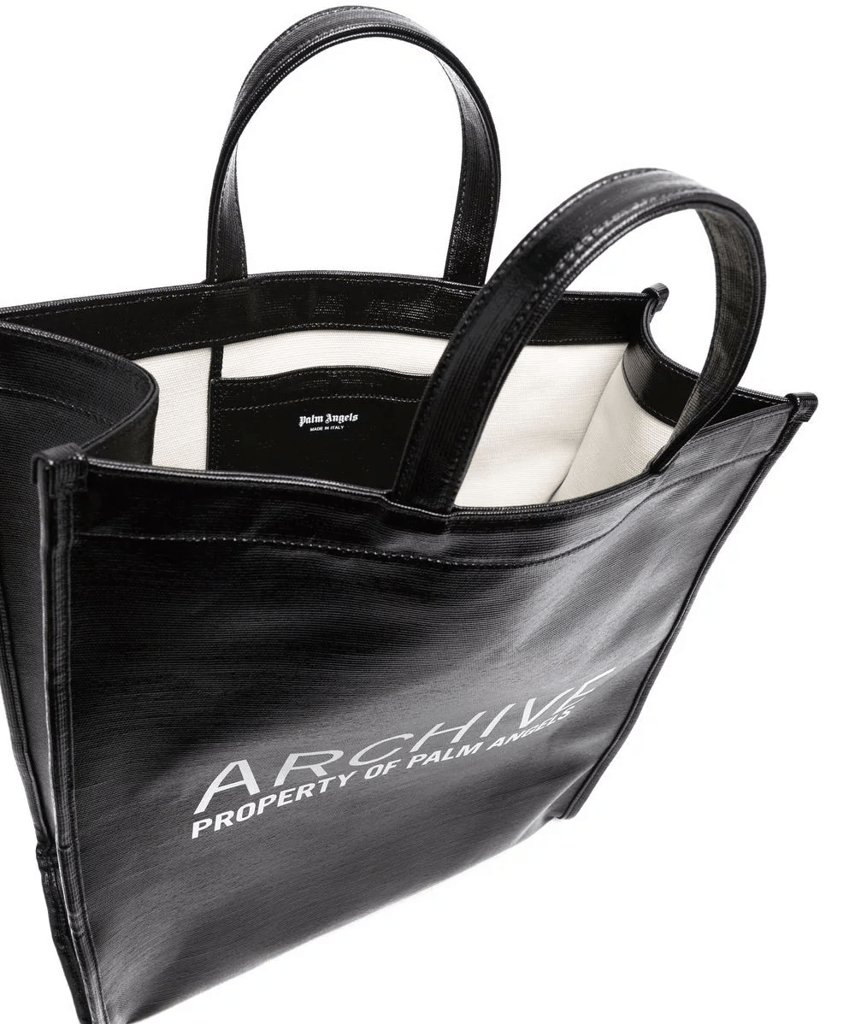Túi Palm Angels Black Archive Shopper Tote PMNA053F21LEA0011001 - Ảnh 3