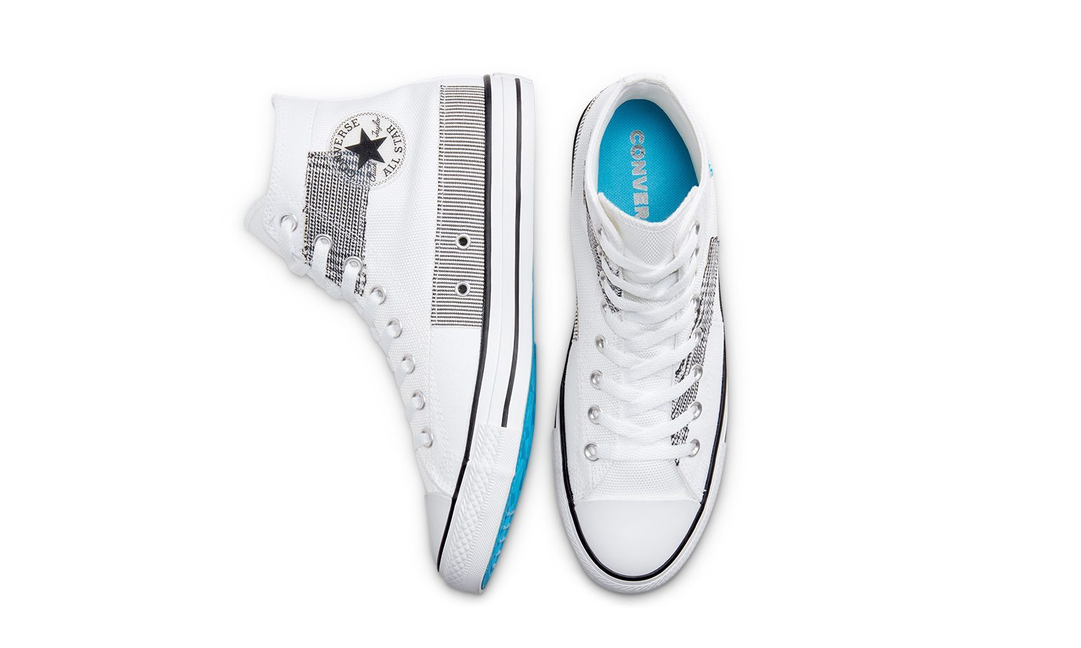 Giày Converse Chuck Taylor All Star High 'Hacked Fashion White Sail Blue' 168746C - Ảnh 3