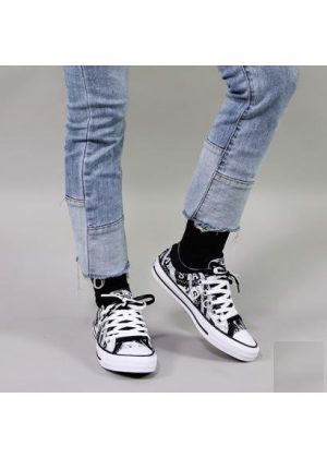 Alternative view of Giày Converse Chuck Taylor All Star Double Upper Logo Play 'Black White Wolfgrey' 567869V