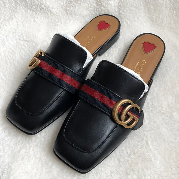 Alternative view of Giày Gucci Leather Slipper Double G 423694-DKHC0-1061