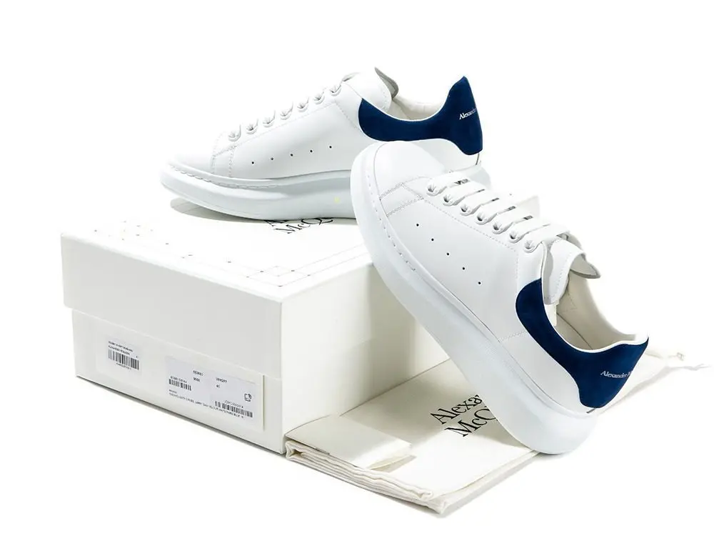Giày Alexander McQueen Oversized Sneaker 'White Paris Blue' - Ảnh 3