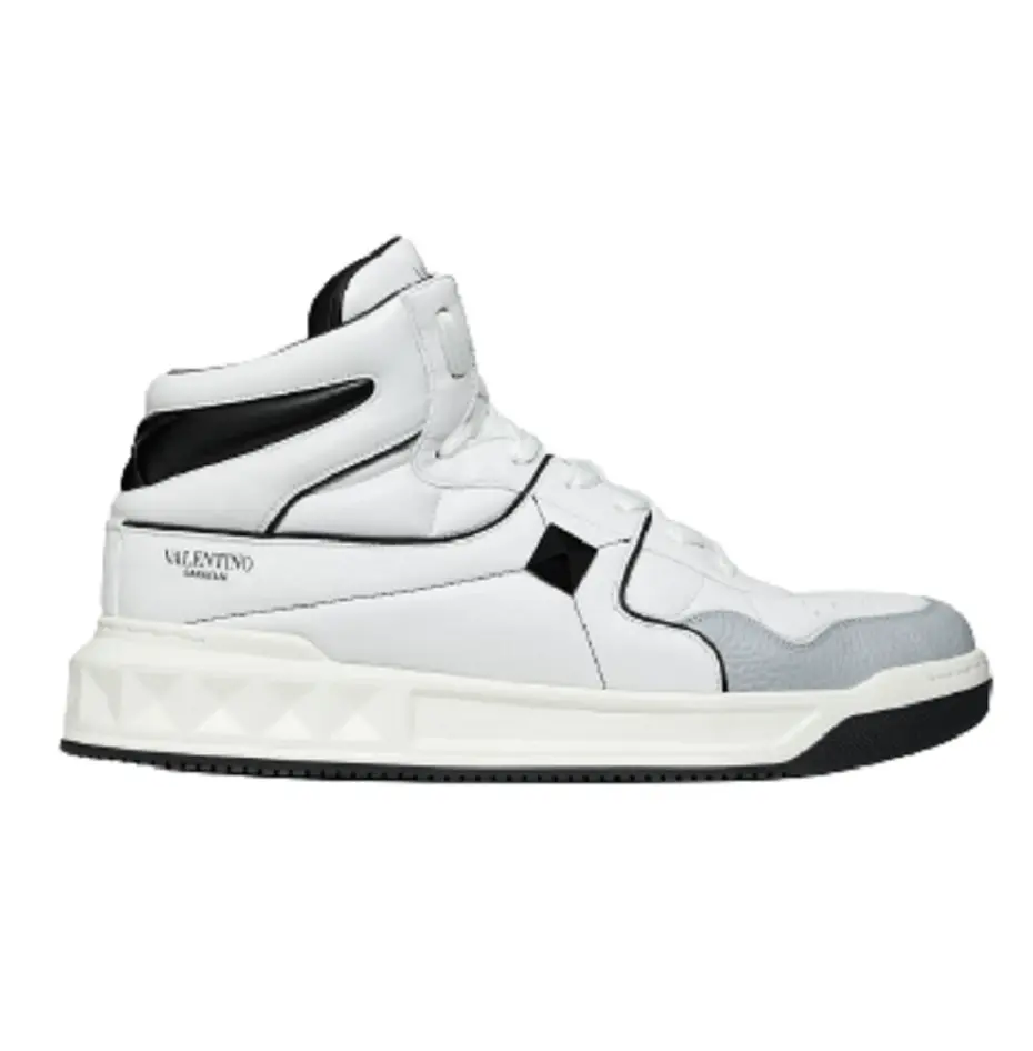 Giày Valentino One Stud Mid-Top Nappa Sneaker WY2S0E63NWN0BO