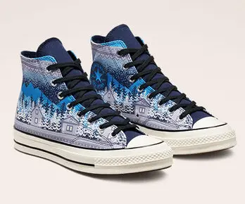 Alternative view of Giày Converse Chuck 70 High 'Holiday Sweater Midnight Navy' 172135C