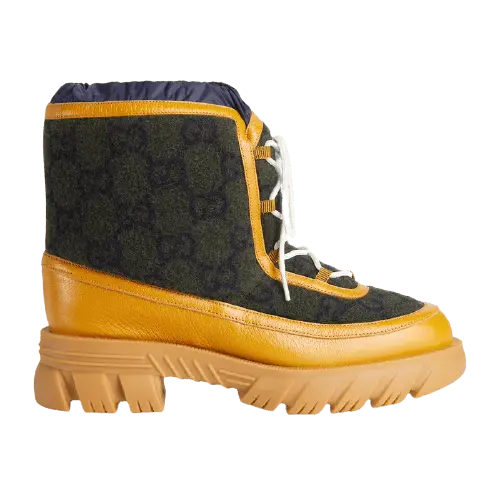Giày Gucci GG Ankle Boot Light Brown Leather Trim 681796-2XN20-3362