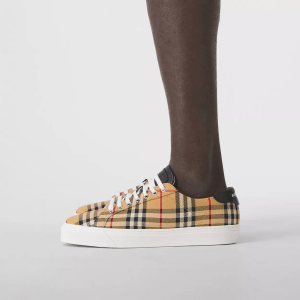 Alternative view of Giày Burberry Vintage Check Leather Sneakers Beige P80381851