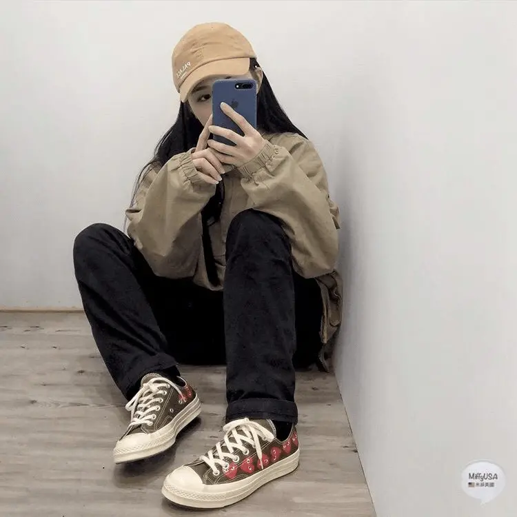 Giày Converse x Play Comme des Garcons Chuck 70 Ox Multi Heart Green 162976C - Ảnh 4