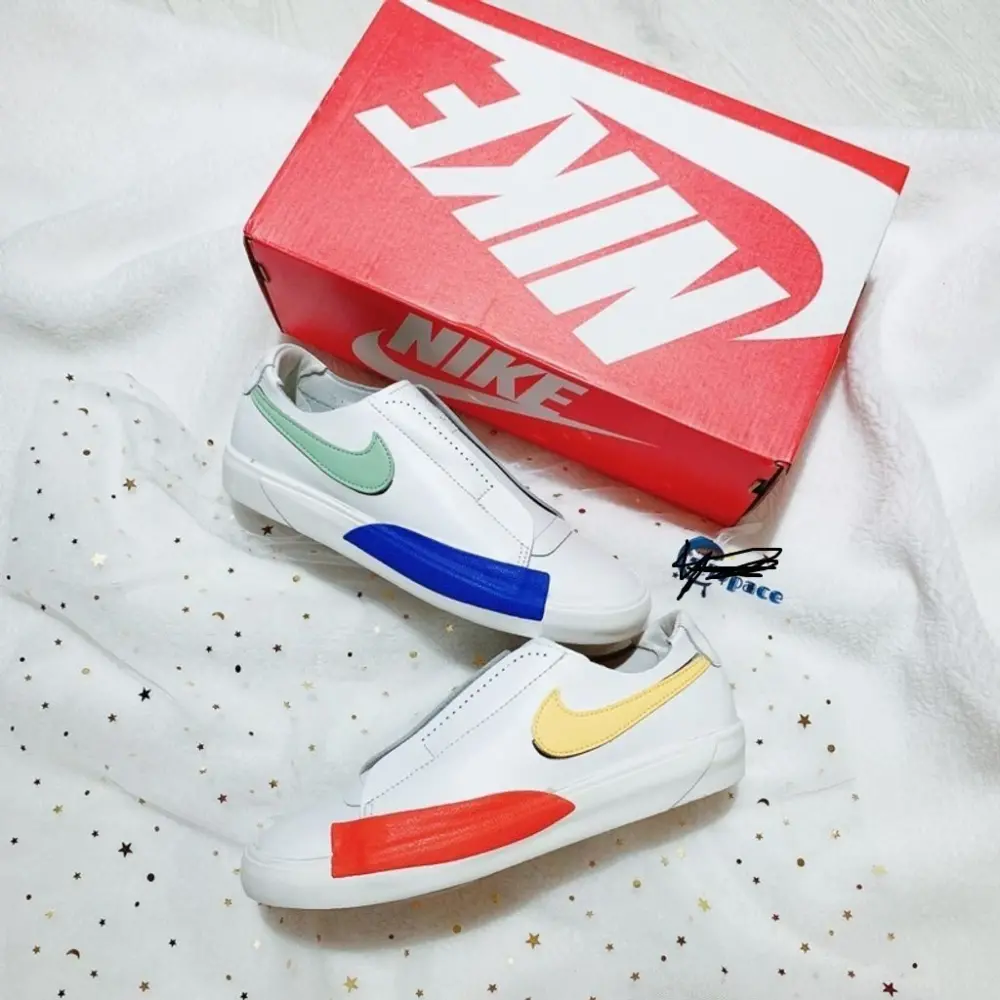 Giày Nike Wmns Blazer Slip 'White Multi-Color' CJ1651-101 - Ảnh 4