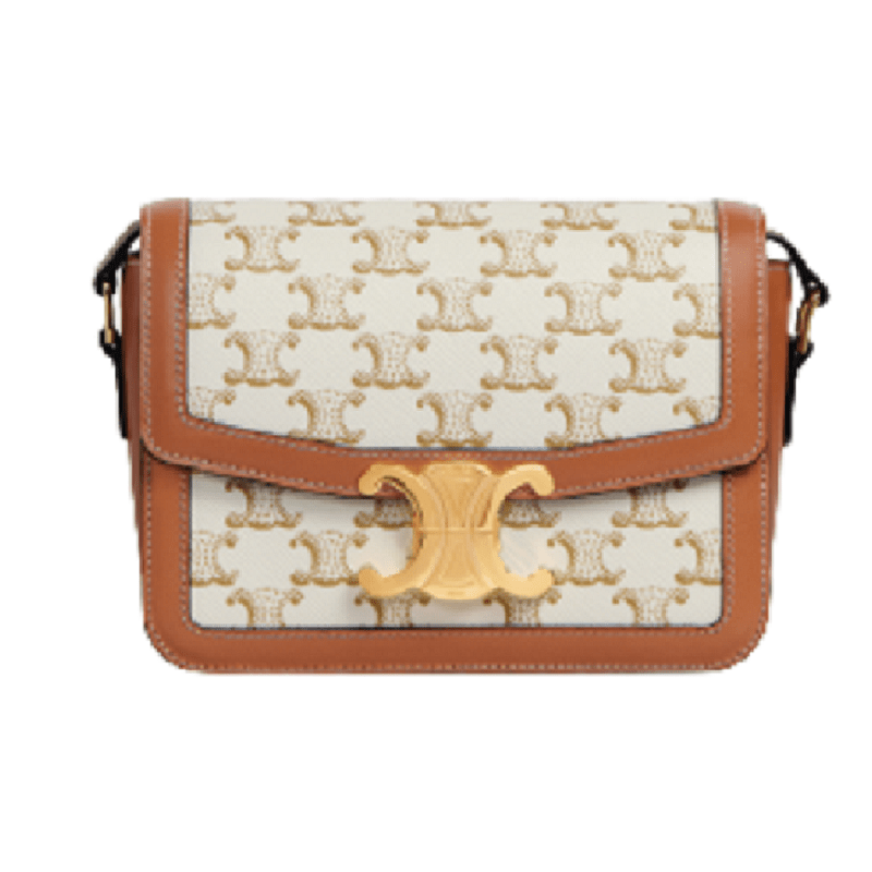 Túi Celine Teen Triomphe 'White Brown' 188882BZ4-01BC