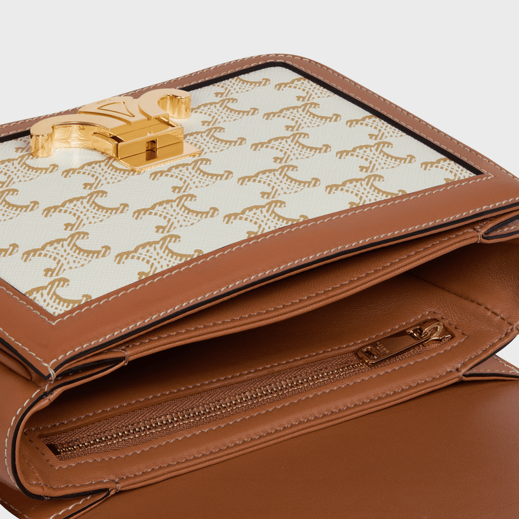 Túi Celine Teen Triomphe 'White Brown' 188882BZ4-01BC - Ảnh 2