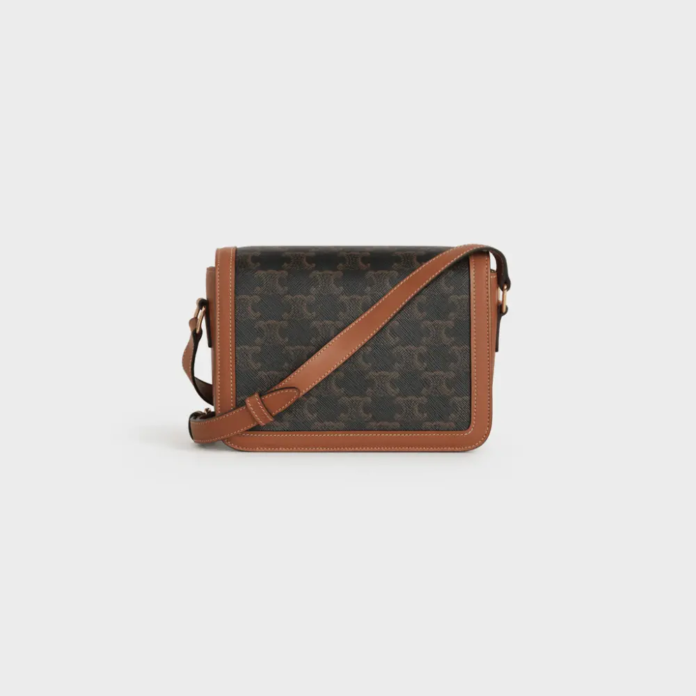 Túi Celine Triomphe Bag In Triomphe Canvas And Calfskin Tan 188882BZ4-04LU - Ảnh 4