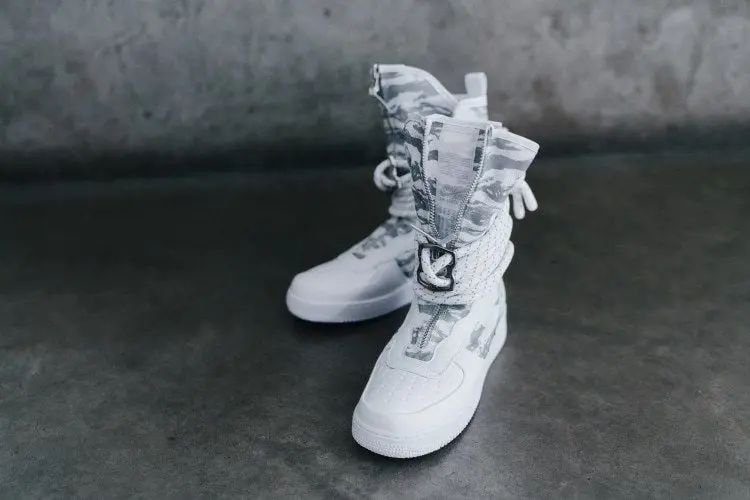 Giày Nike SF HI Premium Air Force 1 Ibex Triple White AA1130-100 - Ảnh 4