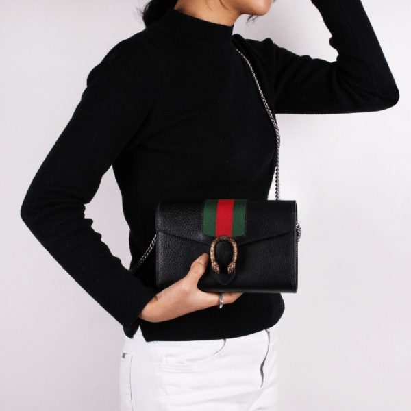 Túi Gucci Ladies Dionysus Web Stripe Chain Wallet 481377 CWI1X 1060 - Ảnh 5